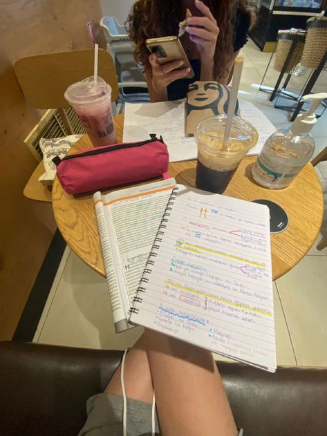 Studying At Starbucks Aesthetic, Nyc Pilates, Studying At Starbucks, Starbucks Girl, Aesthetic Starbucks, School Goals, I Hate School, Romanticizing School, Academic Validation