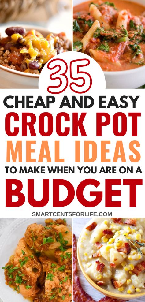 Crock Pot Meal Ideas, Crockpot Meal Ideas, Easy Crock Pot Meals, Easy Crockpot Meals, Crockpot Recipes Cheap, Crock Pot Meals, Recipes Cheap, Easy Crockpot Dinners, Easy Dinner Recipes Crockpot