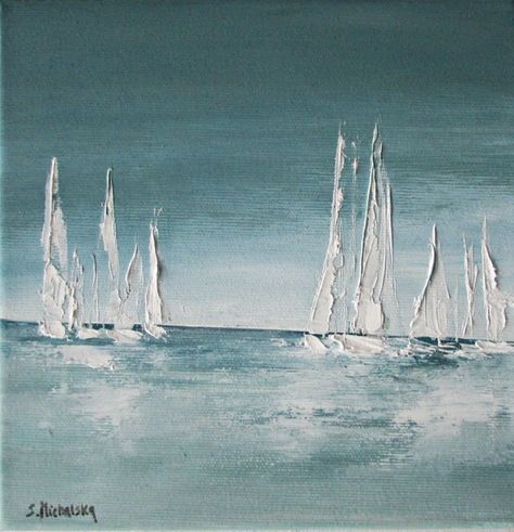 Sailing Art, Abstract Art Paintings Acrylics, Sailboat Art, Sailboat Painting, Soyut Sanat Tabloları, Textured Canvas Art, Art Painting Acrylic, Painting Art Projects, Seascape Paintings