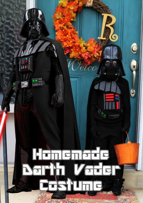 Homemade Darth Vader costume for kids Darth Vader Costume Kids, Darth Vader Cape, Darth Vader Halloween Costume, Homemade Mermaid Costumes, Darth Vader Costume, Childrens Halloween Costumes, Darth Vader Costumes, Girl Group Costumes, Halloween Parejas