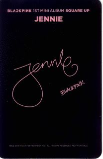 kpop scans: Jennie ( Blackpink ) - First mini album square up photocard + autograph Blackpink Photocards Printable, Black Pink Signature, Jennie Polaroid, Do Photocard, Jennie Photocard, Kpop Scans, Ballet Journal, How To Make Photo, Kpop Photocards