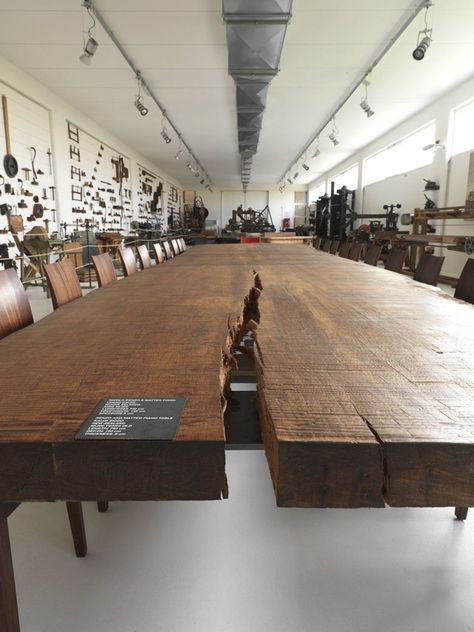 Museo Del Legno E Nuovo Showroom Riva 1920 - Picture gallery Live Edge Wood Table, Reclaimed Table, Live Edge Furniture, Slab Table, School House, Live Edge Wood, Live Edge Table, Raw Wood, Wood Rounds