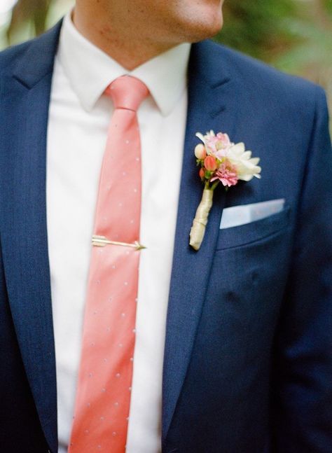 Quick Wedding, Preppy Wedding, Coral Tie, Gold Arrow, Groomsmen Ties, Suit Tie, Coral Wedding, Peach Wedding, Coral And Gold