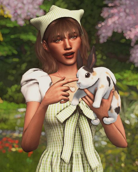 Sims 4 Cottage Living Poses, Pet Poses Sims 4, Sims 4 Pet Poses, Sims Occult, Easter Poses, Sims4 Pose, Story Poses, Sims4 Poses, Rabbit Pose