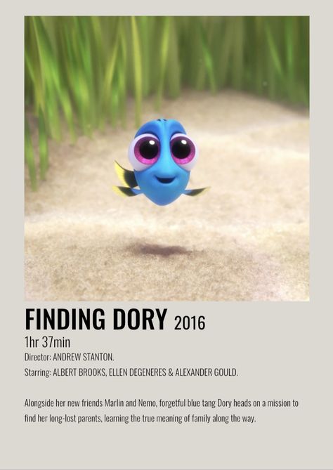 Finding Dory Poster, Disney Movie Posters Aesthetic, Finding Dory Movie Poster, Disney Movie Poster, Finding Dory Movie, Movie Poster Room, Film Polaroid, Animated Movie Posters, Disney Movie Posters