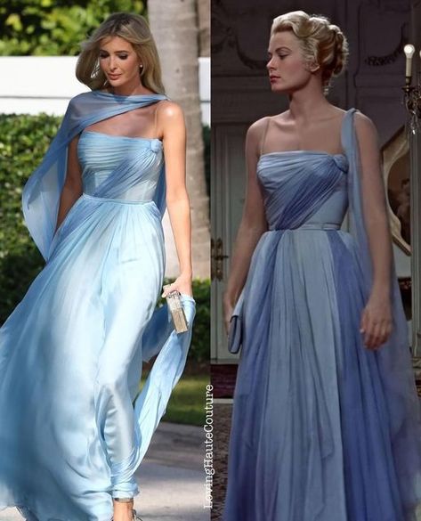 Grace Kelly Blue Gown, Royal Wedding Dress Guest, Iconic Blue Dress, Blue Dresses Outfit, Cocktail Blue Dress, Light Blue Engagement Dress, Grace Kelly Blue Dress, Something Blue Wedding Dress, Blue Classy Outfits