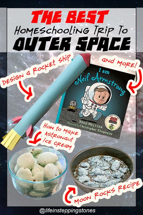 Top tips and ideas for creating the ultimate fun theme day at home while homeschooling (or teaching from home during stay-at-home orders) your preschooler, pre-k, kindergartener, or elementary school kids. Experience fun activities and projects like baking Astronaut ice cream Meringues, making moon rocks, building a rocket ship, role playing games, educational TV shows and books, and more! Astronaut Activities For Kids, Homeschool Baking, Astronaut Activities, Vbs Stellar, Astronaut Ice Cream, Summer Stem Activities, Stem Summer Camp, Build A Rocket, Benefits Of Homeschooling