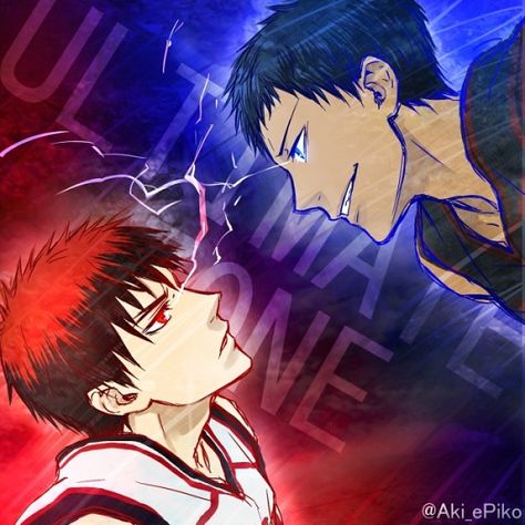 Kuroko no Basuke Kagami vs Aomine Kagami Vs Aomine, Kuroko No Basket Kuroko, No Basket Kuroko, Kagami Taiga, Kuroko's Basketball, No Basket, Kuroko No Basket, Image Boards, Anime Naruto