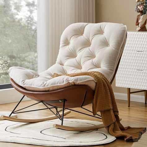 Top 29 Dorm Room Chairs 2024: Blend Comfort with Modern Design - placeideal.com Dorm Room Chairs, Upholstered Rocking Chairs, Reading Chair, Modern Armchair, Rocking Chairs, Book Nook, Reading Room, Lounge Furniture, Home Library