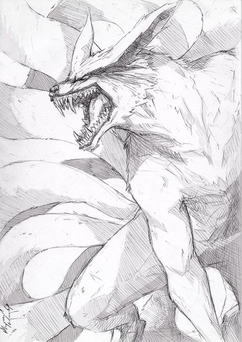 Naruto - The Nine Tailed Fox Naruto Sketch Drawing, Naruto Tattoo, Naruto Sketch, Naruto Drawings, Naruto Wallpaper, Naruto Art, Anime Character Drawing, Naruto Characters, Anime Sketch