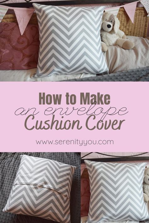 How to Make an Envelope Cushion Cover - Serenity You Envelope Cushion Cover, Crochet Cushion Covers, Make An Envelope, Autumn Projects, Diy Cushion Covers, Cushion Cover Pattern, Sewing Machine Projects, Crochet Cushion, Knitting Group