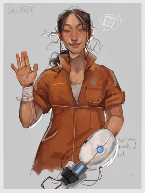 Chell Portal, Portal Valve, Peter Nureyev, Portal Art, Paul Mcgann, Valve Games, Aperture Science, Painting Practice, Portal Game