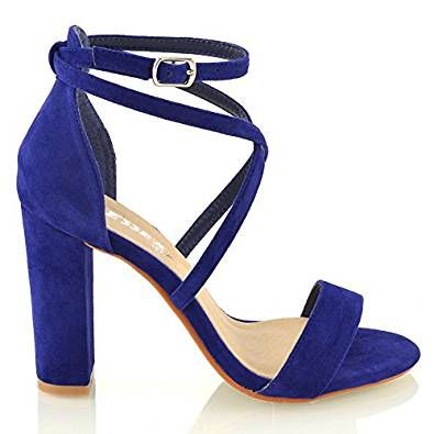 Cobolt Blue Strappy Heels Clubbing Shoes, Blue Strappy Heels, Blue High Heels, Strappy Block Heels, Ankle Strap Block Heel, Beautiful Sandals, Block Heel Sandals, Block Heel Shoes, Buckled Heels