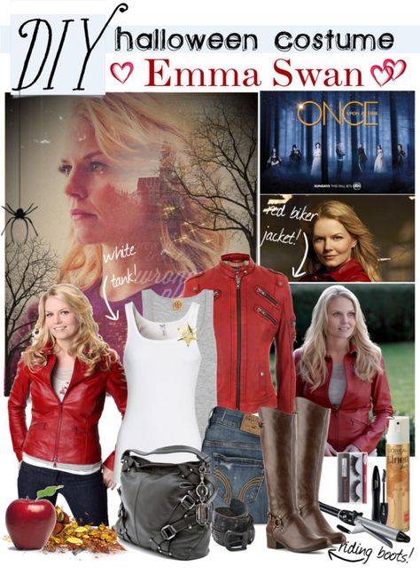 "DIY halloween costume: Emma Swan" by gokarm ❤ liked on Polyvore Emma Outfits, Emma Swan Style, Tv Outfits, Halloween Costumes 2016, Sweetie Belle, Colored Leaves, Gilbert Blythe, Last Minute Costumes, Diy Halloween Costume