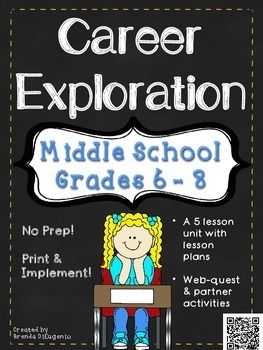 : A fun and interactive way for students to explore different career paths. Includes videos, quizzes, and Career Exploration Middle School, Career Exploration Activities, Middle School Counselor, Career Lessons, High School Counselor, Middle School Counseling, School Counseling Lessons, Middle School Lesson Plans, Vocational School