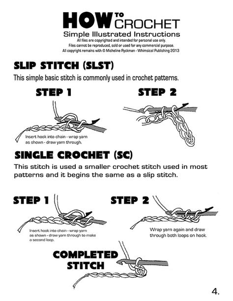 Crochet – Free Simple Illustrated Instructions | Whimsical Publishing Slip Stitch Crochet, Knitting Diy, Crochet Classes, Crochet Stitches Guide, Beginner Crochet Tutorial, Crochet Geek, Crochet Lessons, Stitch Crochet, Crochet Tutorials