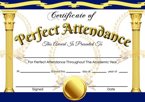 Perfect Attendance Template | PosterMyWall Attendance Template, Perfect Attendance Award, Moana Coloring Pages, Perfect Attendance, Award Template, Combining Like Terms, Like Terms, Newspaper Template, Free Math Worksheets