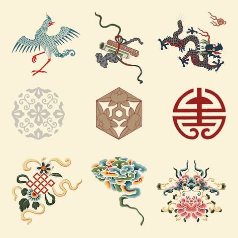 Chinese Art Design, Chinese Culture Art, Ancient China Art, Chinese Traditional Art, Chinese Dragon Art, Chinese Logo, Chinese Ornament, Chinese Dragon Tattoos, Chinese Folk Art