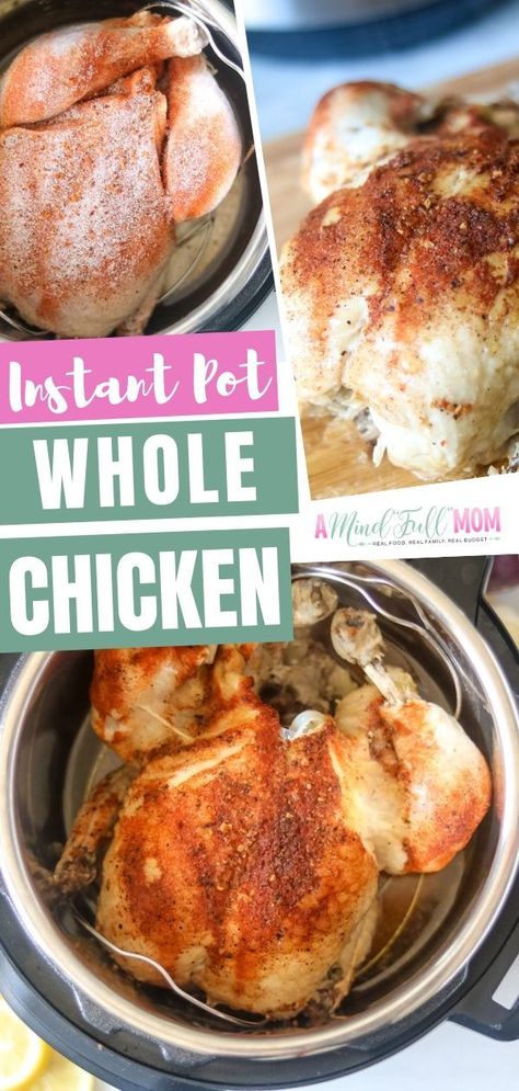 Whole Chicken In Instant Pot, Cook Whole Chicken, Chicken In Instant Pot, Instant Pot Whole Chicken, Chicken Cooking Times, Instant Pot Duo Crisp, Cooking Whole Chicken, Instant Pot Recipe, Best Instant Pot Recipe