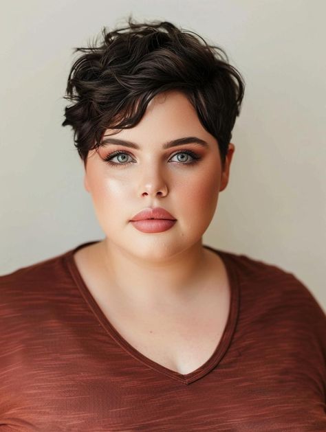 Trendy Short Haircuts for Round Faces Short Hairstyles For Chubby Faces, Short Haircuts For Round Faces, Hairstyles For Chubby Faces, Pixie Cut Round Face, Balayage Long Hair, Haircuts For Round Faces, Short Hair Cuts For Round Faces, Hairstyle For Chubby Face, Pixie Haircut For Round Faces