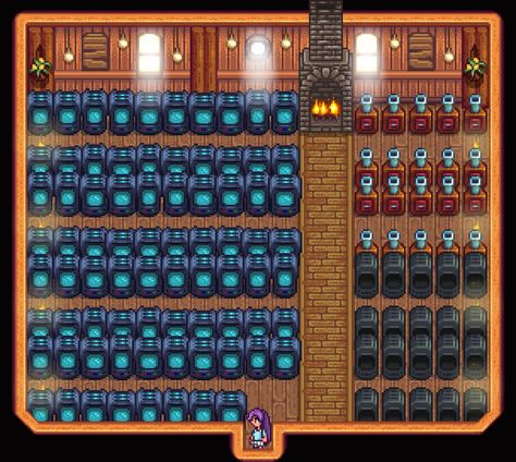 Stardew Furnace Shed, Stardew Valley Crystalarium, Stardew Valley Workbench Layout, Stardew Valley Furnace, Stardew Ideas, Stardew Farms, Forest Farm, Stardew Valley Layout, Stardew Valley Tips