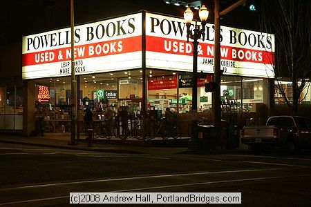 "Powell's Books is a chain of bookstores in Portland, Oregon and its surrounding metropolitan area. Powell's headquarters, dubbed Powell's City of Books, claims to be the largest independent new and used bookstore in the world.  It contains over 68,000 square feet (6,300 m2), about 1.6 acres of retail floor space.  The inventory for its retail and online sales is over four million new, used, rare and out-of-print books.  Powell's buys around 3000 used books a day. Powells Bookstore, Sell Used Books, Powells Books, Make Money Today, Happiest Place On Earth, American Cities, Big Book, Book Store, Used Books