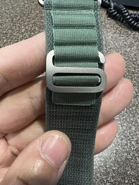 The rugged Alpine Loop is made from two textile layers woven together into one continuous piece without stitching, with a titanium G-hook to ensure a secure fit.
The Trail Loop, Alpine Loop, and Ocean Band are designed for Apple Watch Ultra and pair best with the 49mm case size. The bands are also compatible with 44mm and 45mm cases.
Medium Bands fits 145-190mm wrists Textile Layers, Alpine Loop, Layered Weave, Apple Watch Ultra, Watch Ultra, Buy Apple, Apple Watch Band, The Trail, Apple Products