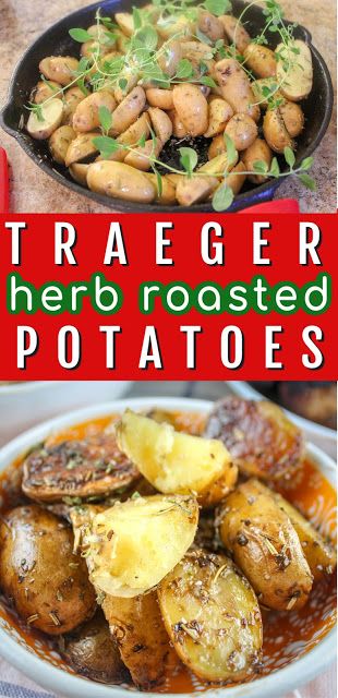 Roasting Potatoes, Traeger Cooking, Smoked Potatoes, Baby Potato Recipes, Traeger Grill Recipes, Grilled Roast, Herb Roasted Potatoes, Healty Dinner, Easy Grilling Recipes