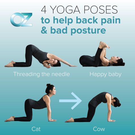 Dr. Mehmet Oz on Twitter: "Wind down with some help from these simple yoga poses.… " Yoga Poses For Back, Back Stretches For Pain, Lower Back Pain Exercises, Posture Exercises, Yoga For Back Pain, Easy Yoga Poses, Yoga Positions, Yoga Moves, Bad Posture