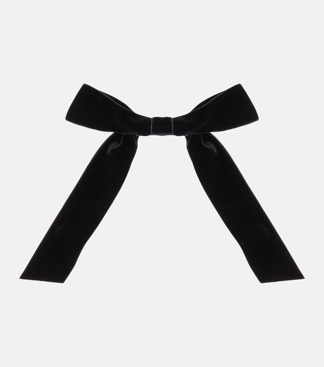 Adley bow velvet barrette in black - Jennifer Behr | Mytheresa Bold Gold Jewelry, Hair Bow Organizer, Spring Sunglasses, Minimal Shoes, Bridal Bag, Jennifer Behr, Bow Hair Accessories, Velvet Bow, Diy Hair Accessories