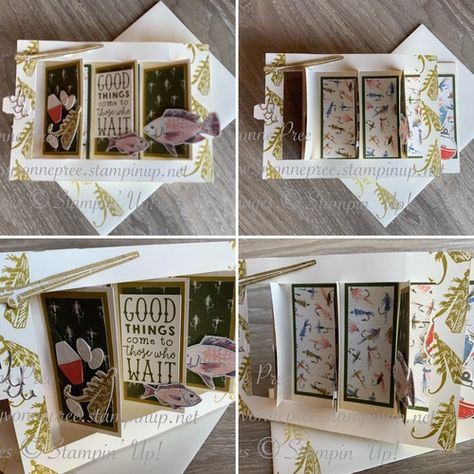 Gone Fishing is perfect for this Flip Flap Shutter male card for any occasion Flip Flap Shutter Card, Shutter Card, Gone Fishing, Male Cards, Shutters, Be Perfect, Stampin Up, Fishing, Stamp