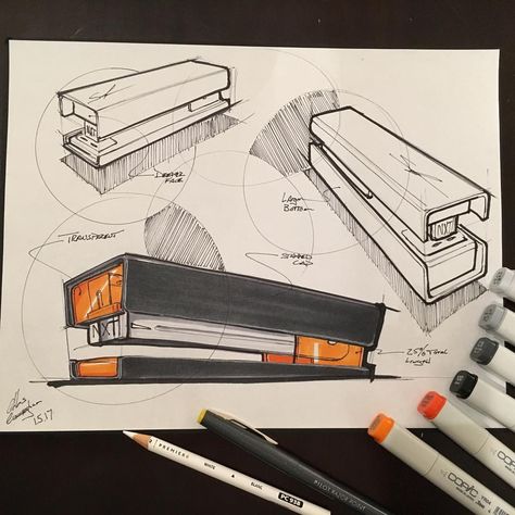 Stapler Chris Cunningham, Fashion Design Inspiration, Isometric Drawing, Architecture Design Sketch, Architecture Design Drawing, Object Drawing, Industrial Design Sketch, Architecture Concept Drawings, Perspective Art