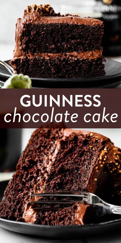 Beer Chocolate Cake, Guinness Cake Recipe, Guiness Chocolate Bundt Cake, Guinness Chocolate Cake Recipe, Irish Chocolate Cake, Guiness Cake Recipe, Whiskey Cake Recipe, Desserts Italian, Guinness Chocolate Cake