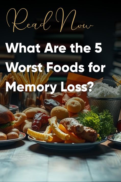 Discover the 5 worst foods for memory loss and learn how they impact cognitive function. Protect your brain health by avoiding these harmful dietary choices. Foods For Memory, Food For Memory, Memory Supplements, Memory Exercises, Brain Boosting Foods, Memory Retention, Brain Memory, Boost Memory, Nutrient Dense Food