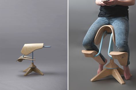 Breaking away from conventional furniture designs, this stool reimagines your sitting experience! Standing Chair, Ergonomic Kneeling Chair, Kneeling Chair, Chair Designs, Foldable Chairs, Diy Bricolage, Old Chairs, Traditional Chairs, Better Posture