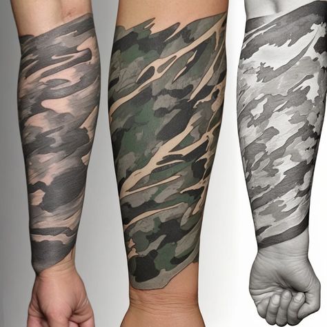 Discover our Camo Tattoos Collection, blending artistry with nature’s patterns. Perfect for those who love the outdoors or want to express their adventurous spirit. From subtle camouflage designs to bold, intricate body art, these tattoos showcase rugged beauty with a unique twist. Ideal for hunters, military, or anyone drawn to the wilderness. Explore versatile camo styles and find your perfect ink inspiration! #CamoTattoos #TattooInspiration #BodyArt Camo Tattoo, Camouflage Tattoo, Tattoos Meaning, Ink Inspiration, Mossy Oak Camo, Camo Fashion, Sleeves Ideas, Next Tattoo, Mossy Oak