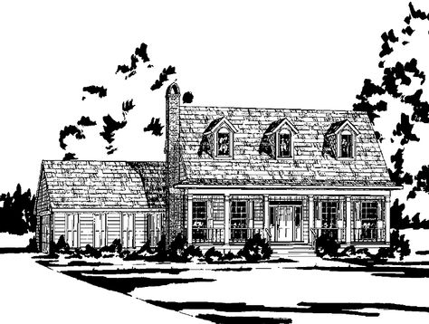 Country House Plan with 2275 Square Feet and 4 Bedrooms(s) from Dream Home Source | House Plan Code DHSW06084 American Style House, Texas House Plans, Southern Farmhouse, Southern Style House Plans, Southern House Plan, American House Plans, Colonial House Plans, House Plans 3 Bedroom, Garage Floor Plans