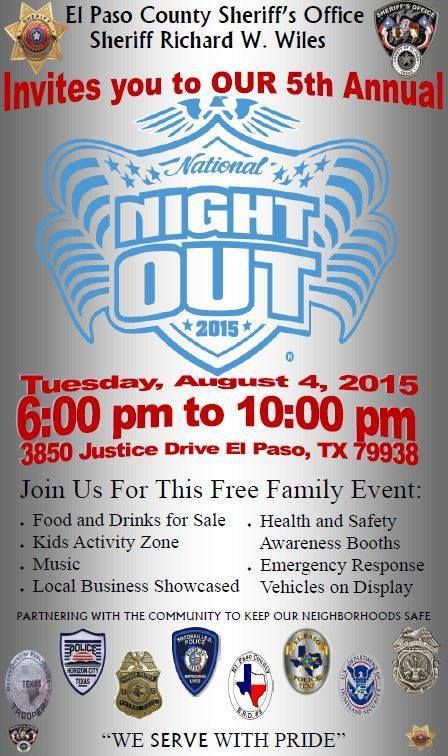 Sheriff Richard D. Wiles and the El Paso County Sheriff's Office have been "National Night Out," since 2010. National Night Out is an annual community-building campaign that promotes police-community partnerships and neighborhood camaraderie to make our neighborhoods a safer, better place to live. Together, we are making that happen. National Night Out, National Night Out Ideas, Building Campaign, Night Out Ideas, Building Community, Live Together, Sheriff Office, Place To Live, Family Event