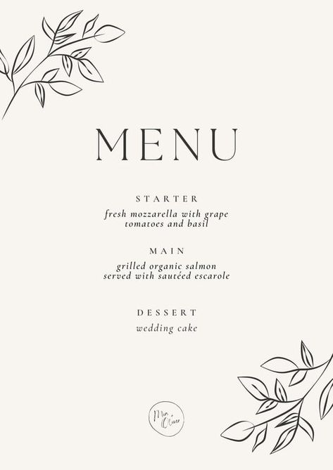 Cream Minimalist Elegant Wedding Menu - Templates by Canva Menu Design Ideas Templates, Champagne Dinner, Table Texture, Menu Background, Menu Cover Design, Free Menu Templates, Menu Sans Gluten, Wedding Lunch, Elegant Wedding Menu