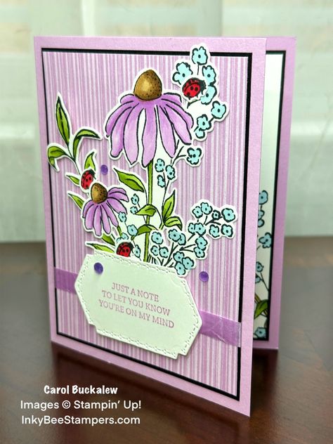 Stampin’ Up! Sneak Peek – Mixed Florals Thinking of You Card – Inky Bee Stampers Stampin Up Mixed Florals, Stamping Up Cards 2024-2025, Mixed Media Cards, Stampin Up Project, Country Floral, Elegant Cards, Floral Image, Punch Art, Some Cards