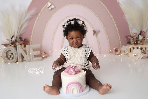 South Jersey Photographer- Cake smash, pink rainbow, boho, girl, 1st Birthday Cake Smash First Birthday, 1st Birthday Girl, Rainbow Boho, Girl 1st Birthday, South Jersey, Birthday Cake Smash, Boho Girl, Pink Rainbow, First Birthday Cakes