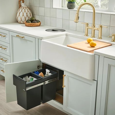 Blanco Ikon Silgranit 33" L x 19" W Single Bowl Farmhouse Kitchen Sink & Reviews | Wayfair Latest Kitchen Trends, Silgranit Sink, Kitchen Sink Cabinet, Under Sink Cabinet, Kitchen Base Cabinets, Out Of Mind, Apron Front Sink, Under Sink Storage, Sink Storage