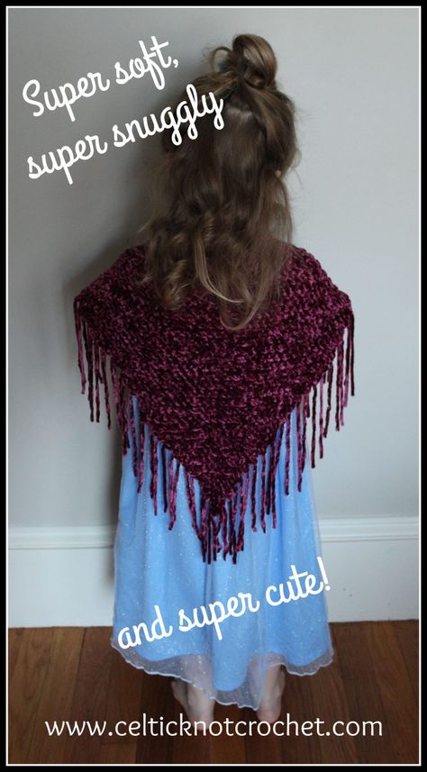 Celtic Knot Crochet, Velvet Yarn, Easy Crochet Patterns Free, All Free Crochet, Crochet Shawls, Toddlers And Preschoolers, Easy Stitch, Yarn Tail, Shawl Crochet Pattern