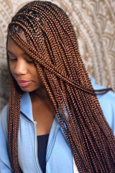 20+ Brown Box Braids on Dark Skin (2023 Trends) Attachment Colors For Dark Skin Braids, Braid Colours For Dark Skin, Colored Box Braids On Dark Skin, Brown Braids On Dark Skin, Colored Braids On Dark Skin, Dark Brown Box Braids, Dark Brown Braids, Brown Box Braids, Braiding Techniques