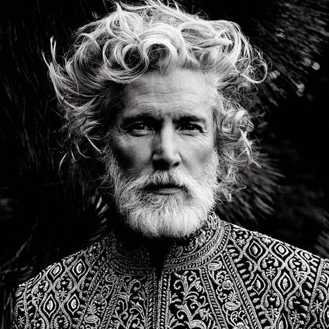 Aiden Brady, Older Mens Hairstyles, Grey Curly Hair, Grey Hair Men, Men With Grey Hair, Grey Beards, Handsome Older Men, Silver Foxes, Moustaches