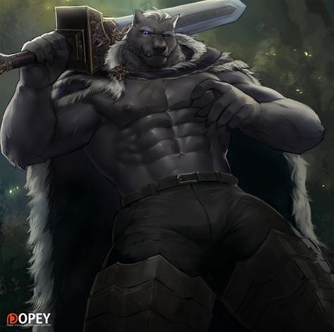 Monster Boy Art, Buff Werewolf, Demon Dog, Werewolf Aesthetic, Monster Boy, Werewolf Art, Silly Cats Pictures, Anime Guys Shirtless, Character Sketches