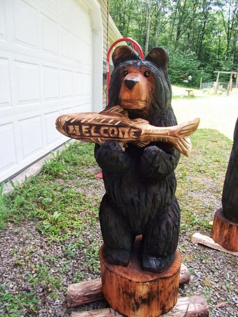 Chain Saw Art, Chainsaw Wood Carving, Chainsaw Carvings, Moose Decor, Moose Deer, Dremel Carving, Saw Wood, Exterior Stain, Bear Sculptures