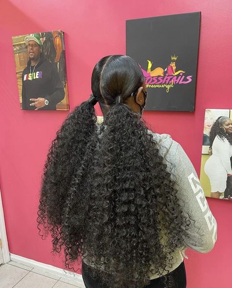 Tow Braids Into A Ponytail, Summertime Hairstyles, Bhaddie Hairstyle, Sleek Braided Ponytail, Short Box Braids Hairstyles, Weave Ponytail Hairstyles, Sleek Ponytail Hairstyles, Black Ponytail Hairstyles, Birthday Hairstyles