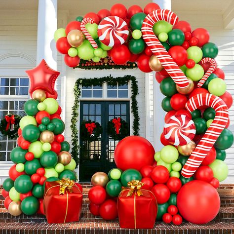 Christmas Balloon Garland, Candy Balloons, Balloon Wreath, Christmas Balloon Decorations, Balloon Toys, Paper Balloon, Ballon Party, New Year's Party Decorations, Garland Arch