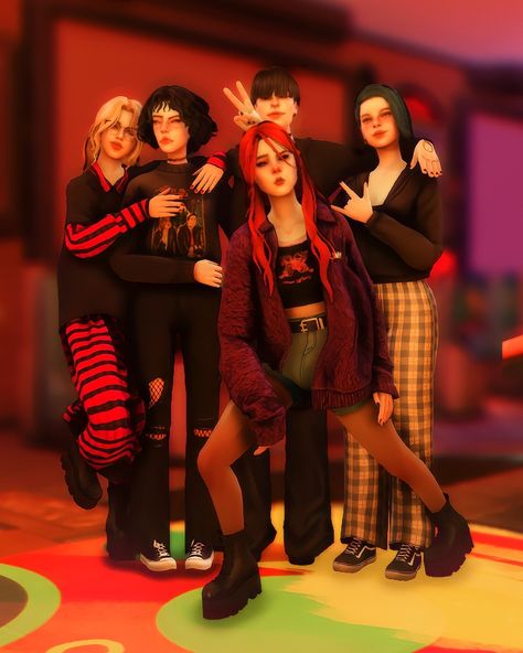 Punk Poses, Trio Poses, 3 Trio, Sims 4 Couple Poses, Ts4 Poses, Masculine Clothing, Ads Social Media, Sims 4 Male Clothes, Group Poses